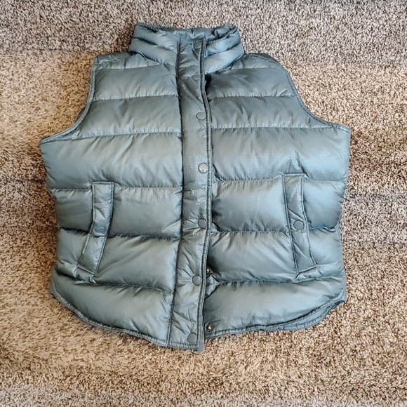 J. Crew Green Shiney Puffer Down Vest - Picture 6 of 8